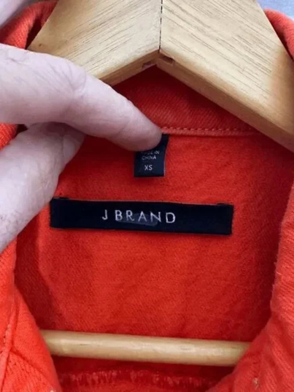 J Brand Womens Orange Faye Crop Denim Jean Jacket Size XS - Picture 5 of 7